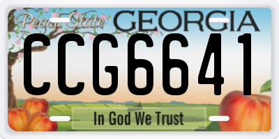 GA license plate CCG6641