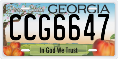 GA license plate CCG6647