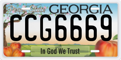 GA license plate CCG6669