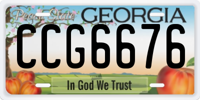 GA license plate CCG6676