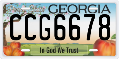 GA license plate CCG6678