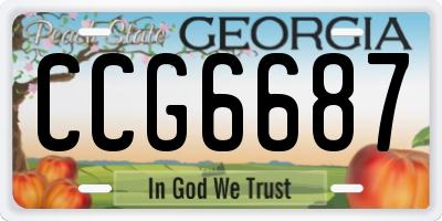 GA license plate CCG6687