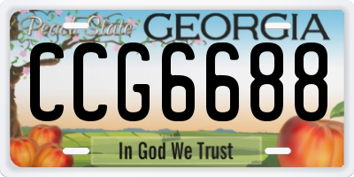 GA license plate CCG6688