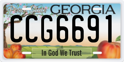 GA license plate CCG6691