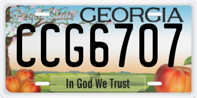 GA license plate CCG6707