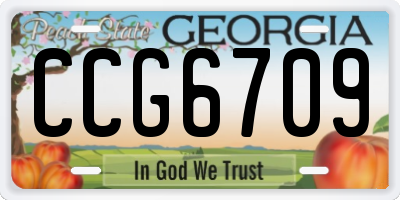 GA license plate CCG6709