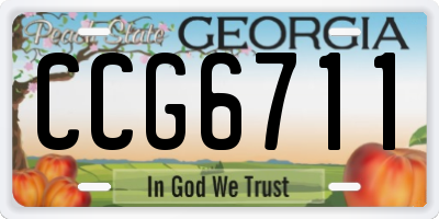 GA license plate CCG6711