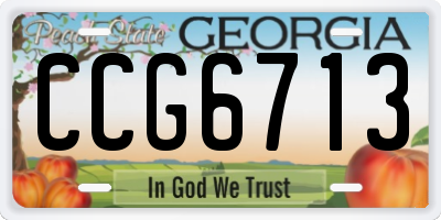 GA license plate CCG6713