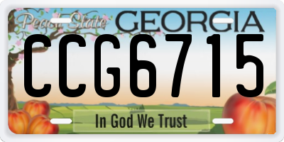 GA license plate CCG6715