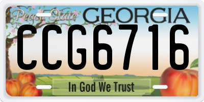 GA license plate CCG6716