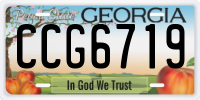 GA license plate CCG6719