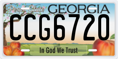 GA license plate CCG6720