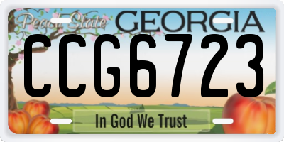GA license plate CCG6723