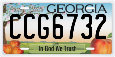 GA license plate CCG6732