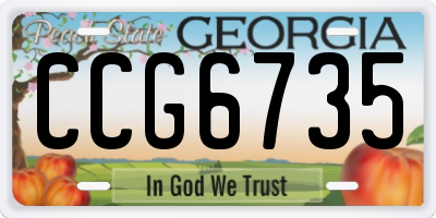 GA license plate CCG6735