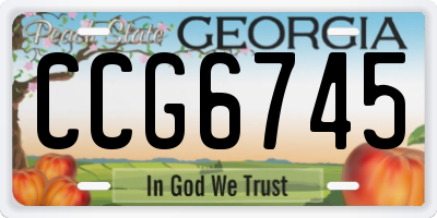 GA license plate CCG6745