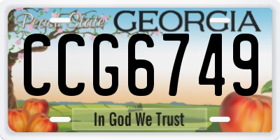 GA license plate CCG6749