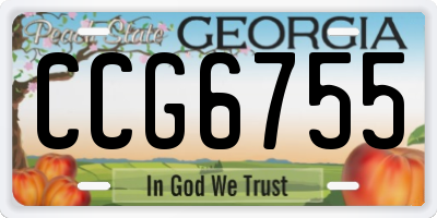 GA license plate CCG6755