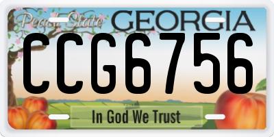 GA license plate CCG6756