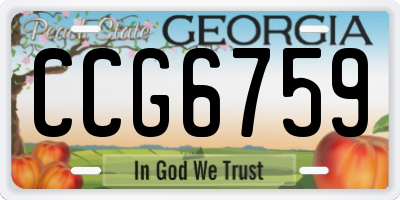 GA license plate CCG6759
