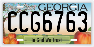GA license plate CCG6763
