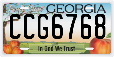 GA license plate CCG6768