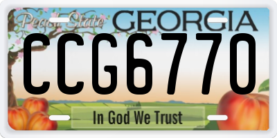 GA license plate CCG6770