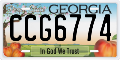 GA license plate CCG6774