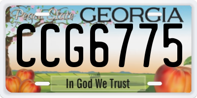 GA license plate CCG6775