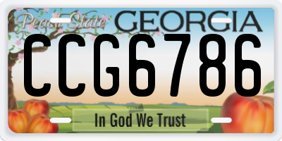 GA license plate CCG6786