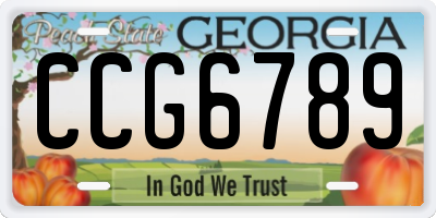 GA license plate CCG6789