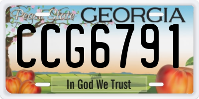 GA license plate CCG6791