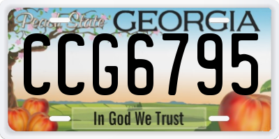 GA license plate CCG6795