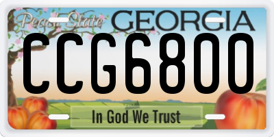 GA license plate CCG6800
