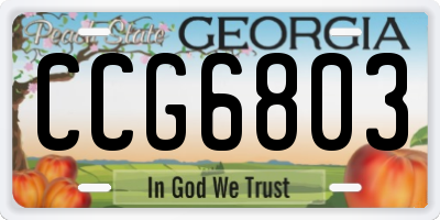 GA license plate CCG6803