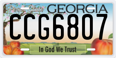 GA license plate CCG6807