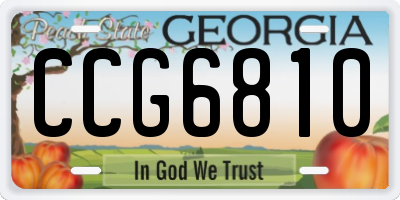 GA license plate CCG6810