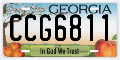 GA license plate CCG6811