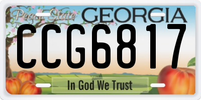 GA license plate CCG6817