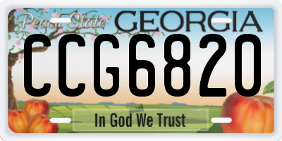 GA license plate CCG6820