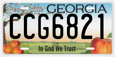 GA license plate CCG6821