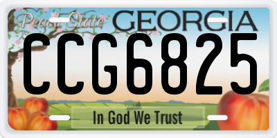 GA license plate CCG6825