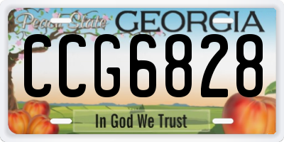 GA license plate CCG6828