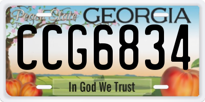 GA license plate CCG6834