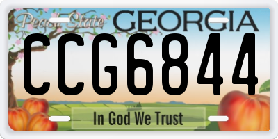 GA license plate CCG6844