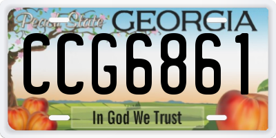 GA license plate CCG6861