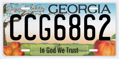 GA license plate CCG6862