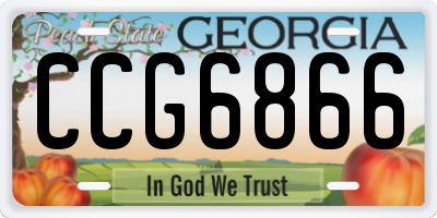 GA license plate CCG6866