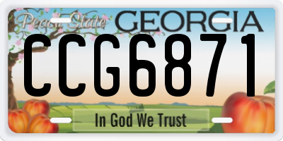 GA license plate CCG6871