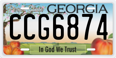 GA license plate CCG6874